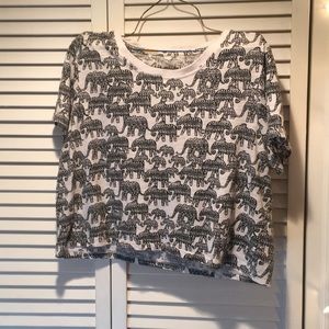 Elephant print crop top